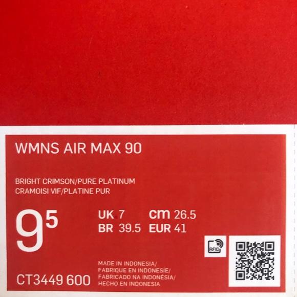✔️ New✔️ NIKE 'Platinum Crimson' Air Max 90 - Picture 8 of 8